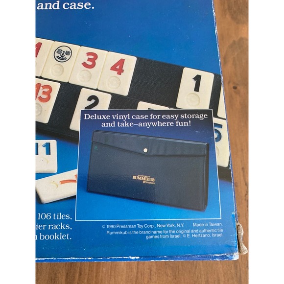 DELUXE Pressman Rummikub Vintage Classic Tile Game 1990 Vinyl Travel Case - Picture 3 of 11